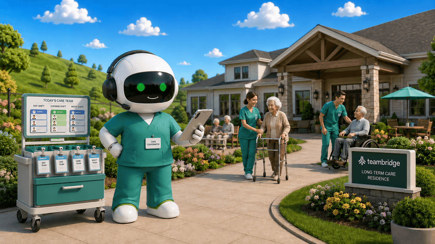 Teambridge care coordinator scheduling caregivers at a long-term care community