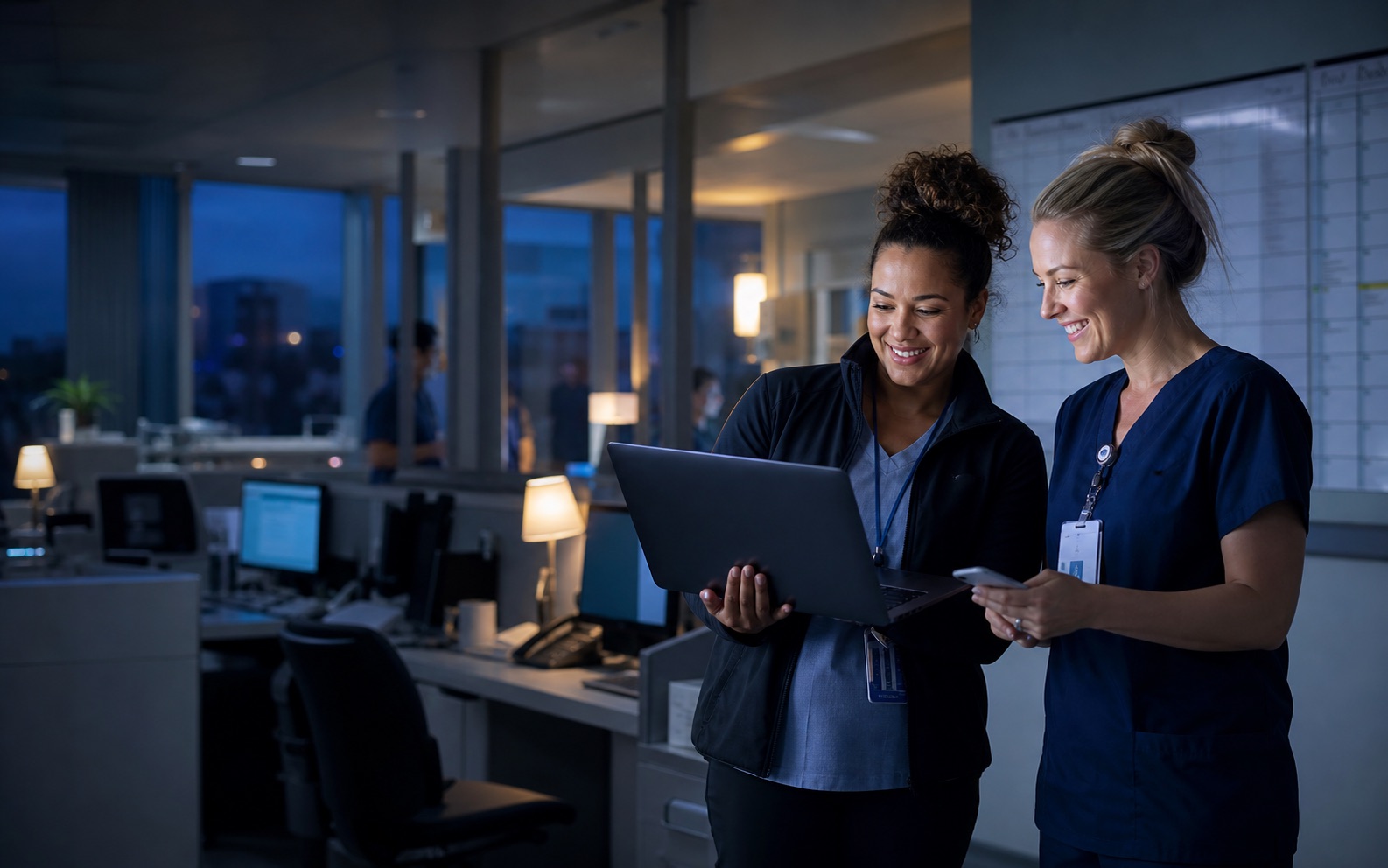 Staffing coordinator managing morning call-offs across client sites