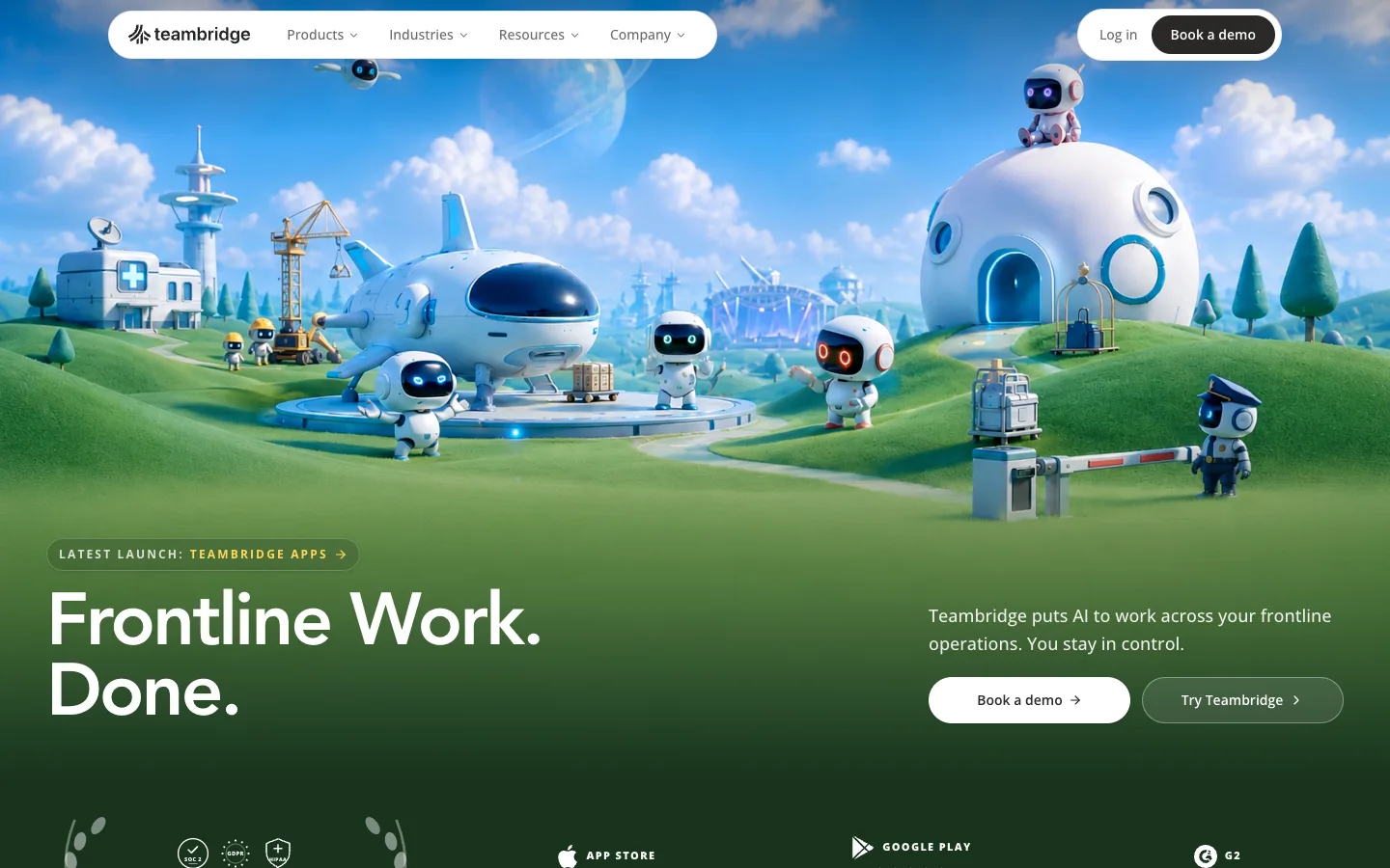 Teambridge homepage in September 2026