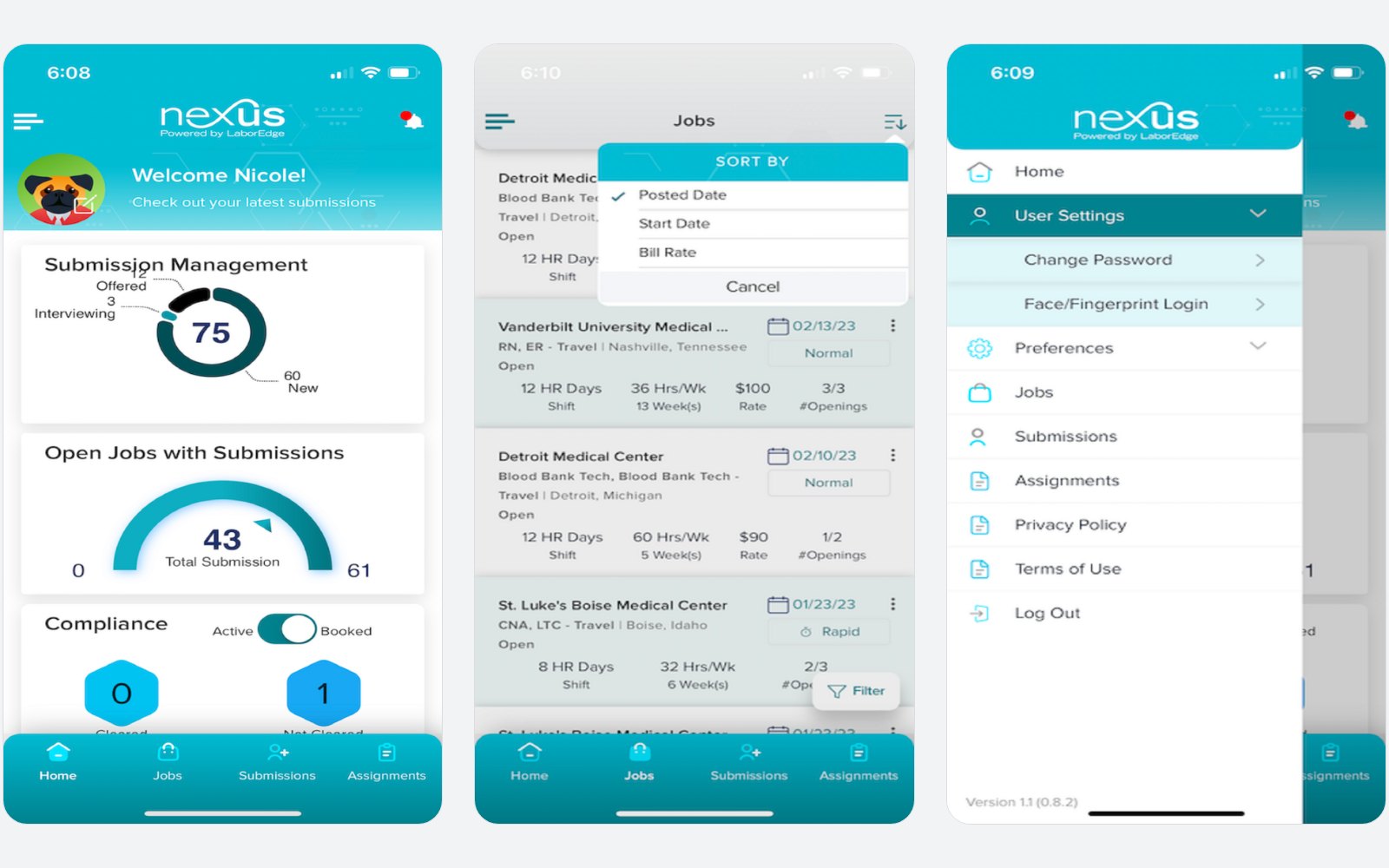 LaborEdge NexusVMS app screens from its public App Store listing