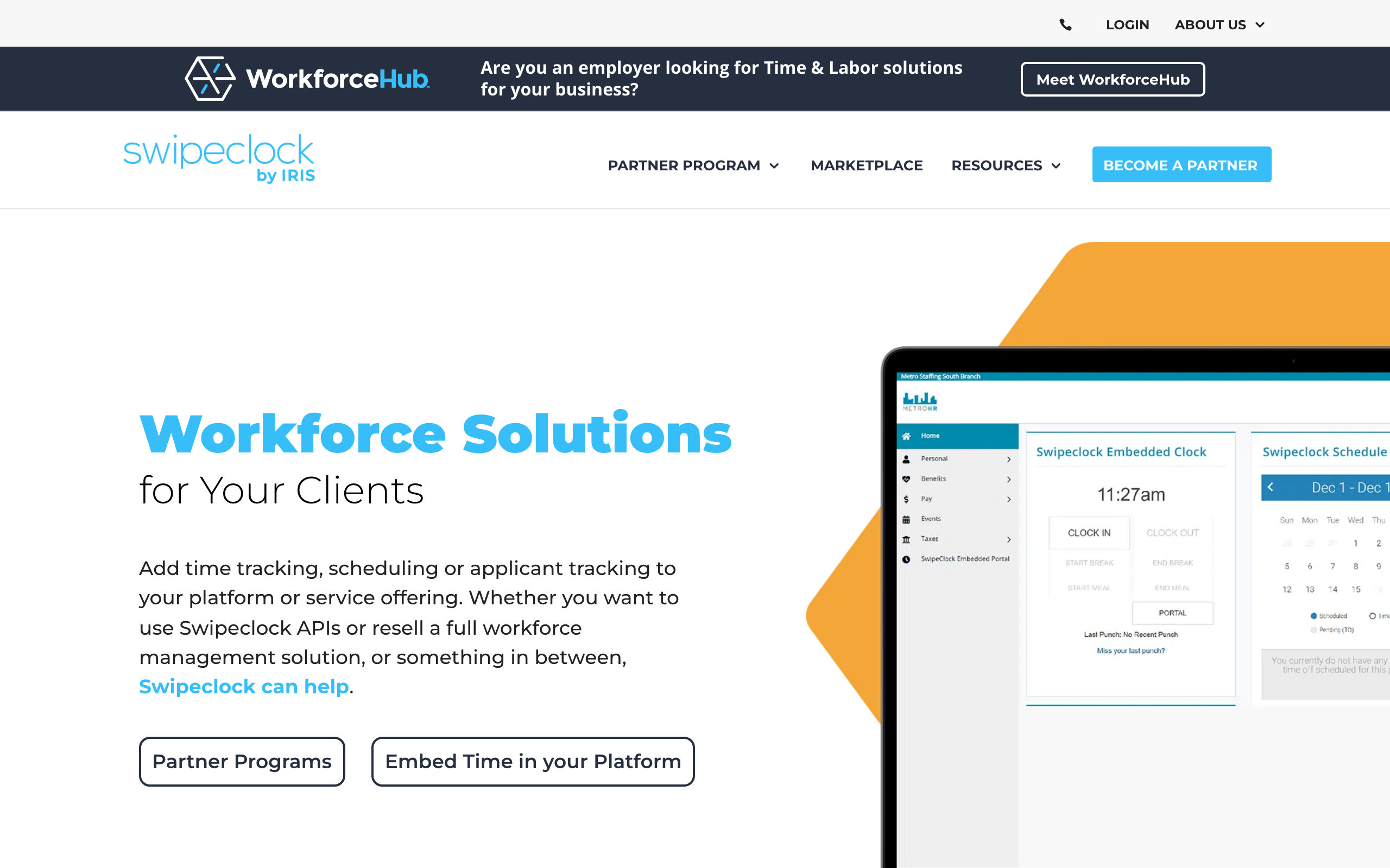 SwipeClock (WorkforceHub) product visual from SwipeClock's public website