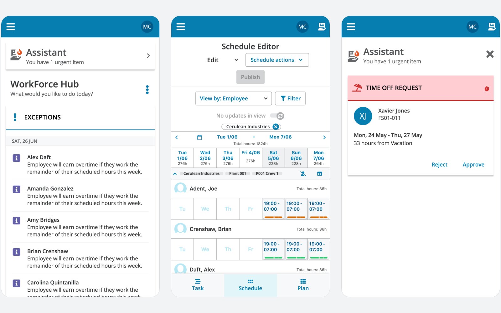 ADP WorkForce Suite app screens from its public App Store listing