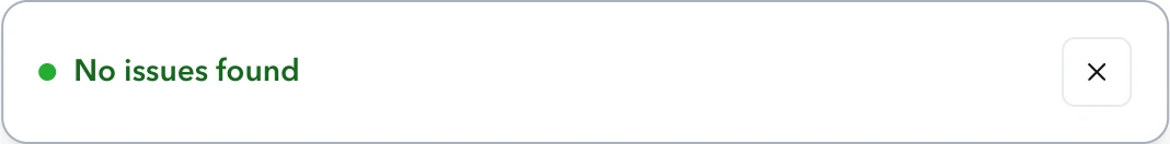 Workflow verification result showing a green indicator and No issues found.