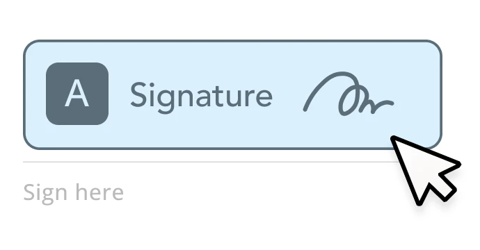Signature field ready to complete