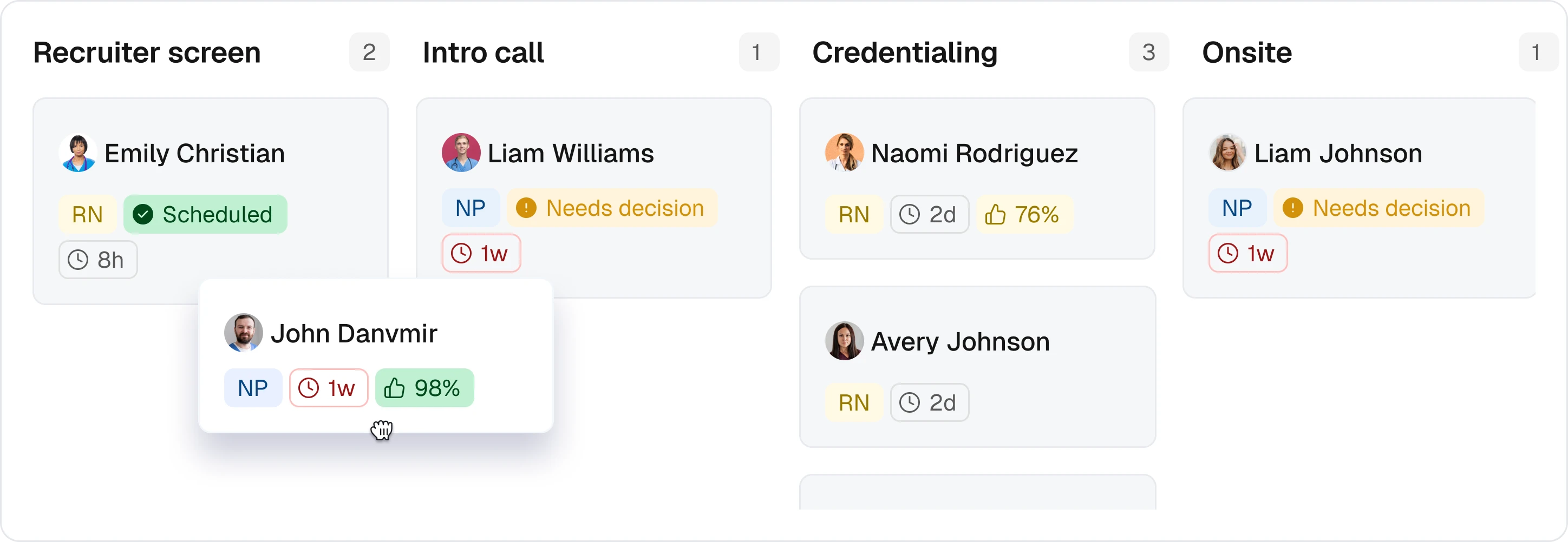 Teambridge onboarding and credentialing interface
