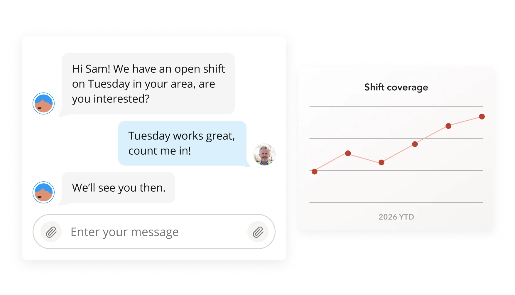 manager reviewing messages